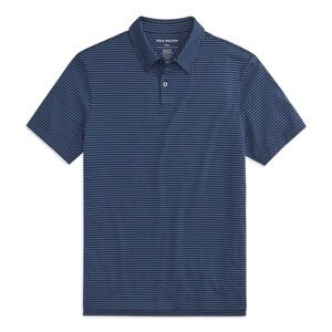 Mack Weldon Pima T-Shirt Polo, Navy Crosswind - Pinpoint Stripe, XL
